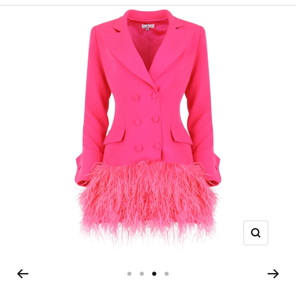 Ellae Lisque Brunch at Tiffany's Pink Feather Dress